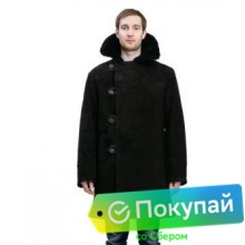 Полушубок Армейский Бекеша черного цвета, прямая